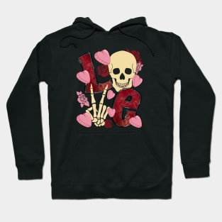 Valentines Love Letters Skull Skeleton Hearts Roses Hoodie